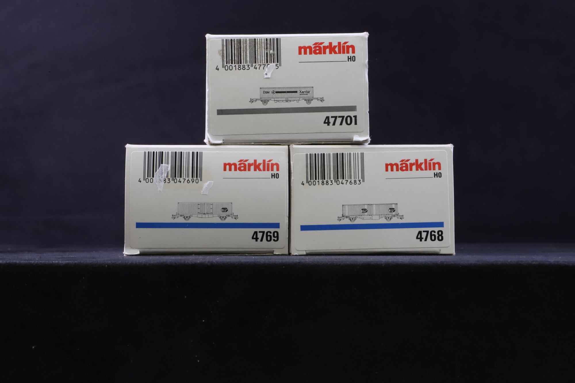 Marklin HO Rake Of 3 TFG Container Wagons Inc. 47701, 4769 & 4768