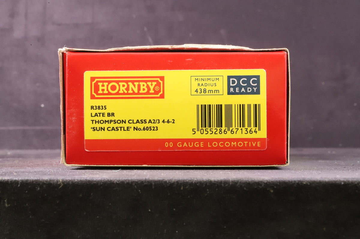 Hornby OO R3835 Class A2/3 60523 &#39;Sun Castle&#39; in Lined BR Green w/ Late Crests