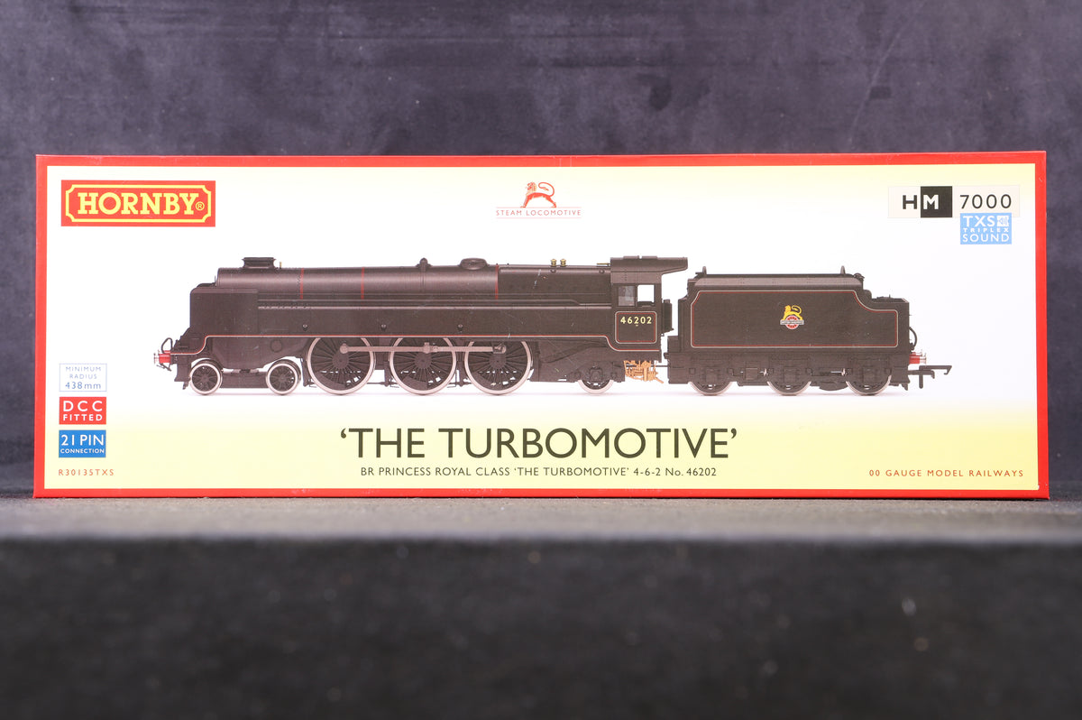 Hornby OO R30135TXS BR Princess Royal Class &#39;The Turbomotive&#39; 4-6-2 &#39;46202&#39;, DCC Sound