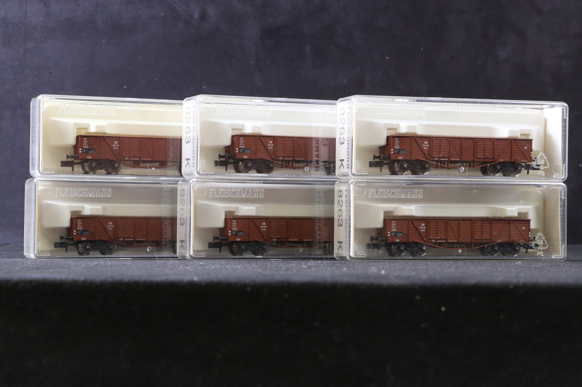 Fleischmann N 8263 Rake Of 6 High Sided Wagons