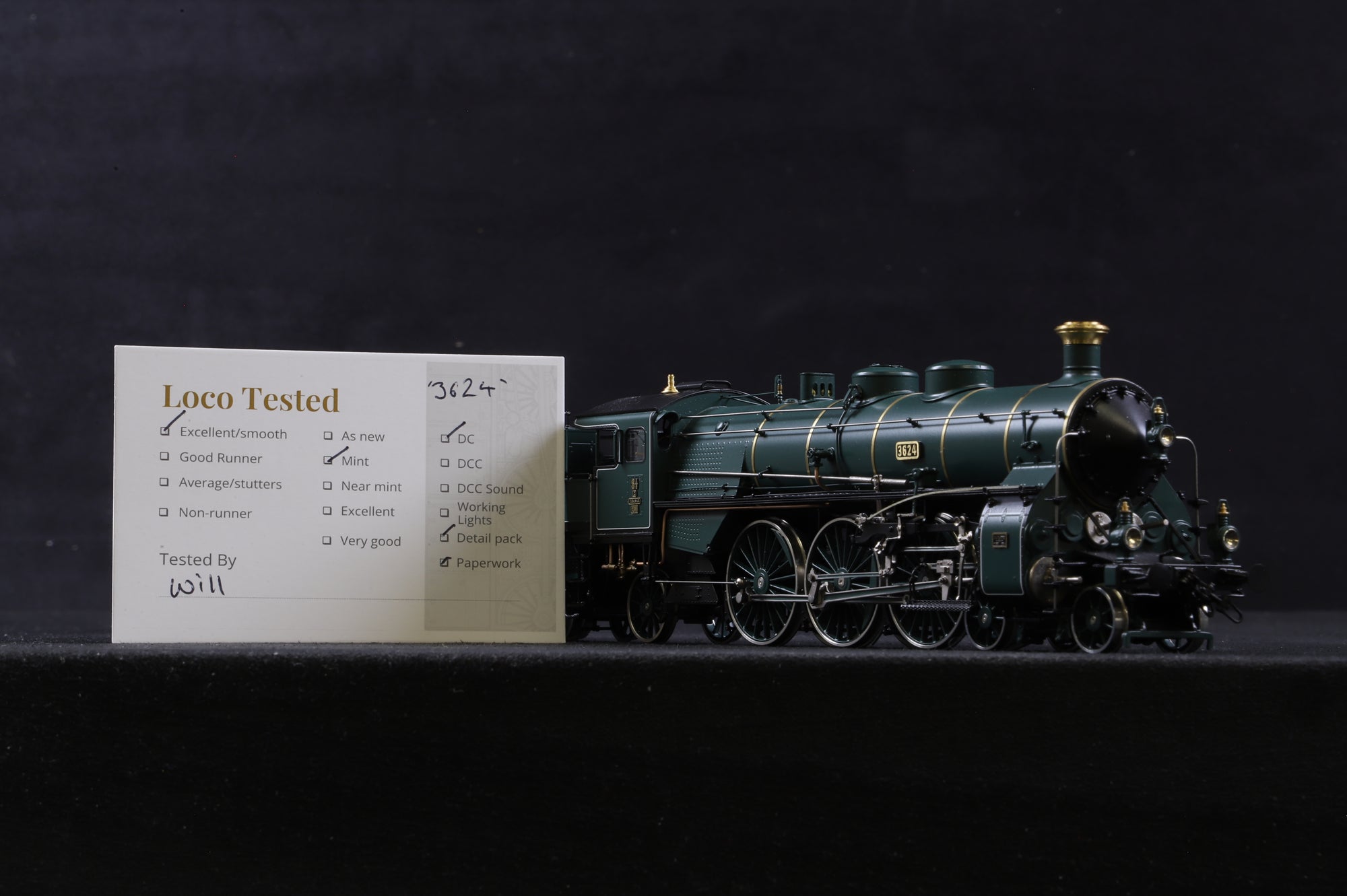 Micro-Metakit HO Brass 03100H Class S3/6 Express Locomotive Green/Black Livery