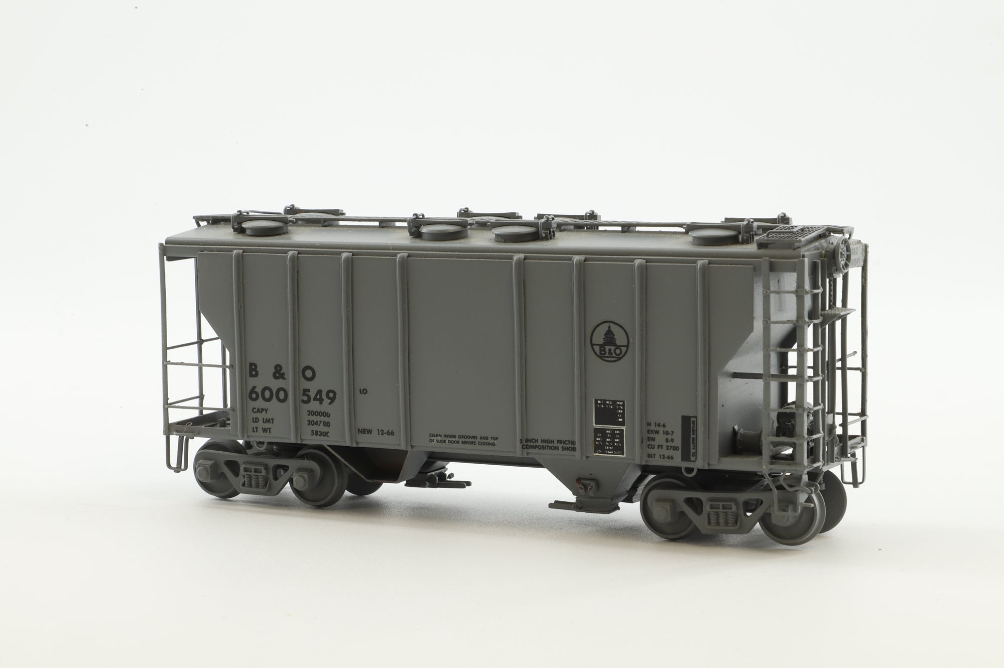 Nickel Plate Products HO Brass Hopper Covered B&O 100-ton Covered Hopper B '600300'