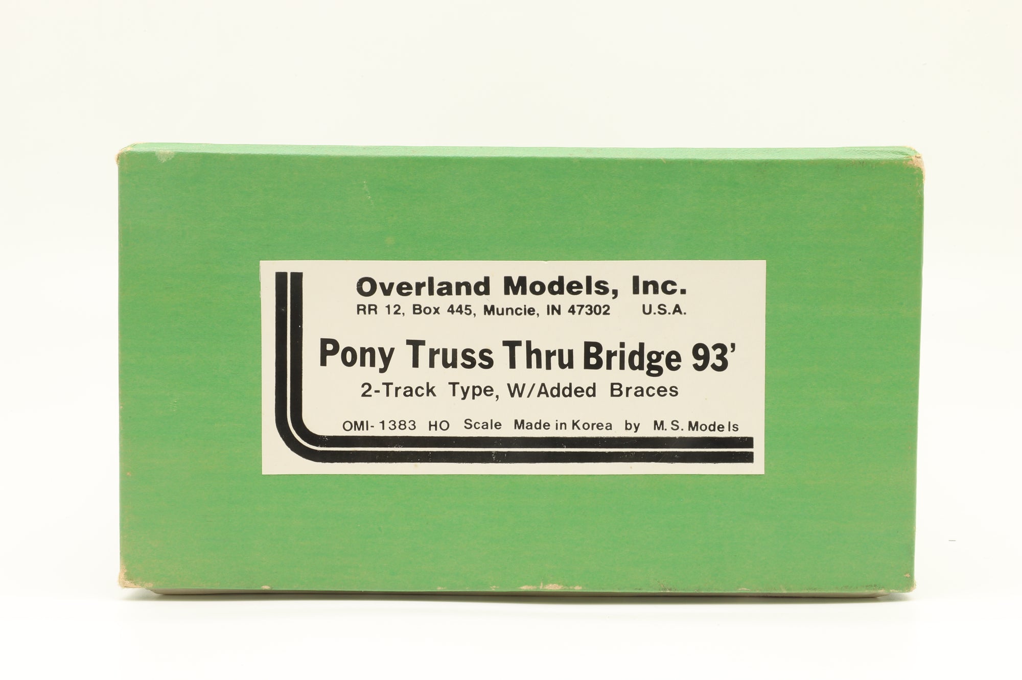 Overland Models/M.S Models HO 1383 Pony Truss Thru Bridge 93', 2-Track Type w/Added Braces, Brass