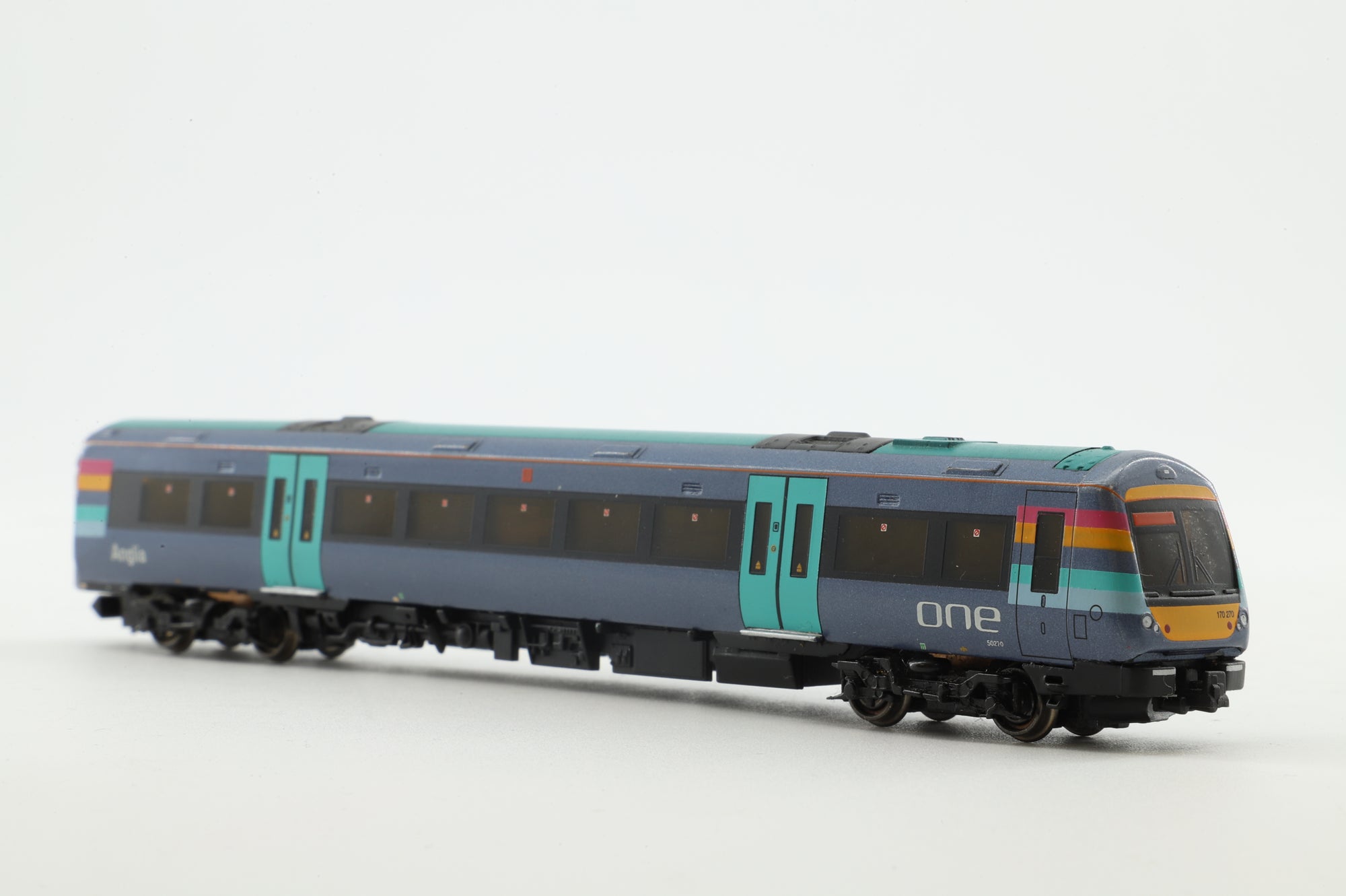 Graham Farish N Gauge 371-429 Class 170/2 2-Car DMU in Anglia/One Livery