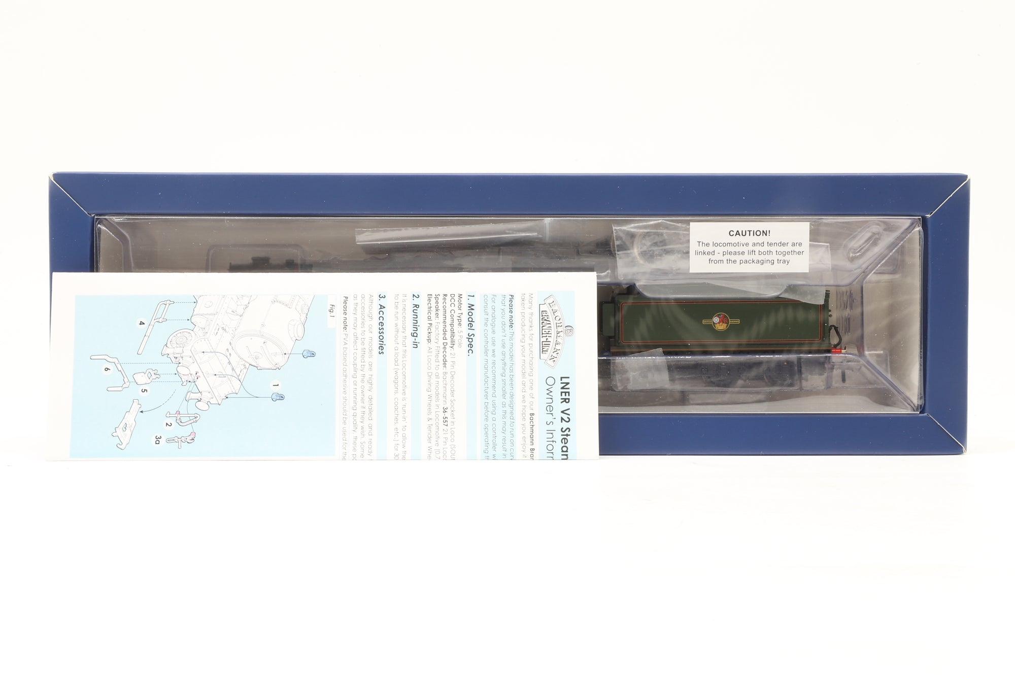 Bachmann OO 35-205NRM LNER V2 Class No. 60800 'Green Arrow' BR Lined Green Late Crest NRM Exclusive