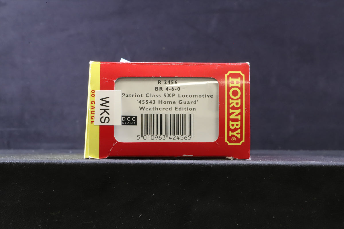 WORKSHOP Hornby OO R2456 Patriot Class 5XP 45543 &#39;Home Guard&#39; in Lined BR Green w/ Early Crests - Weathered