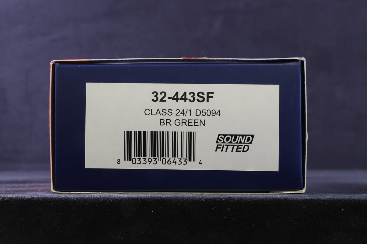 Bachmann OO 32-443SF Class 24/1 &#39;D5094&#39; BR Green DCC Sound