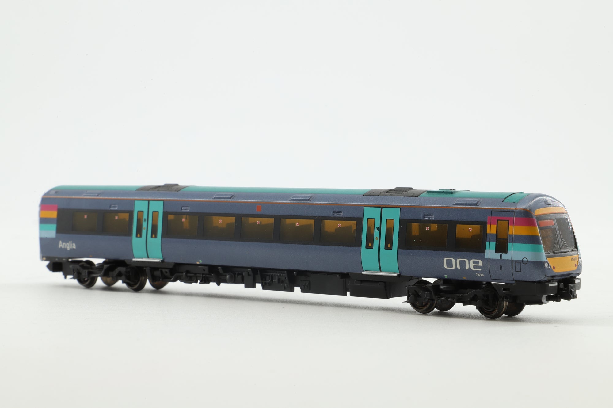 Graham Farish N Gauge 371-429 Class 170/2 2-Car DMU in Anglia/One Livery