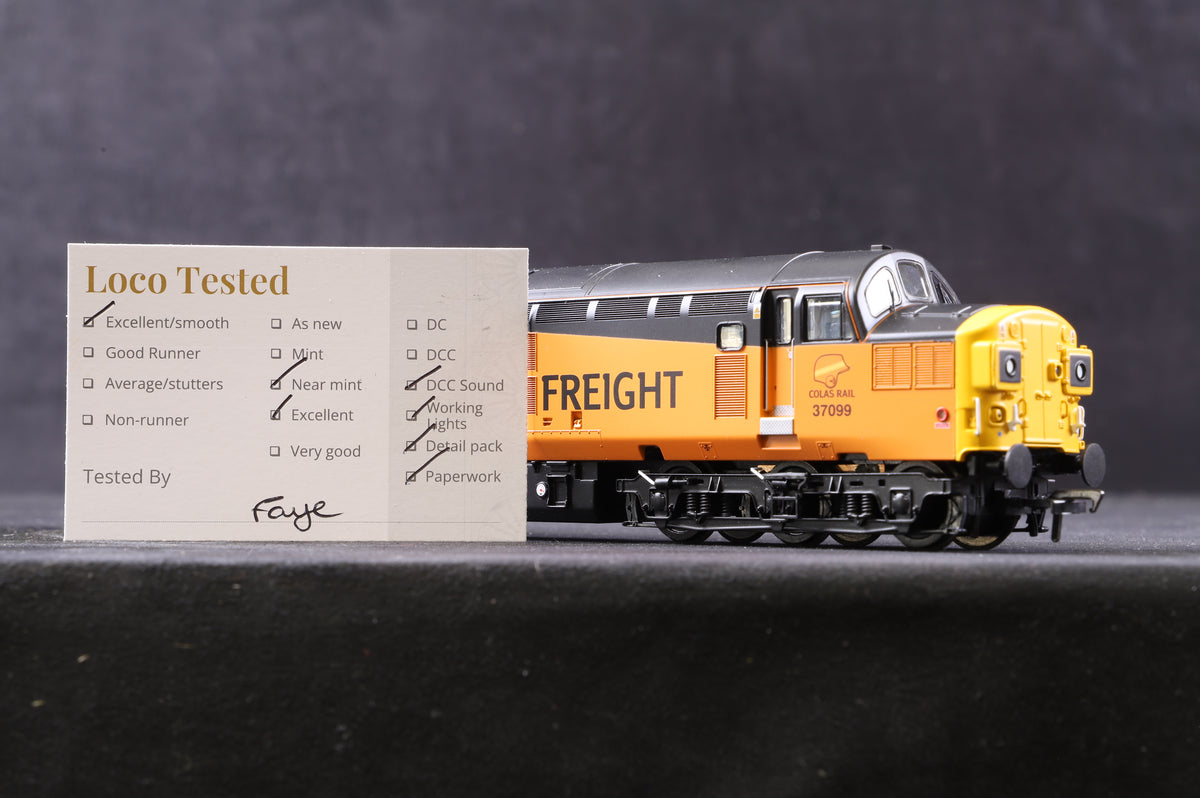 Bachmann OO 32-789 Class 37/0 &#39;37099&#39; &#39;Merl Evans&#39; Colas Rail Freight Livery, DCC Sound