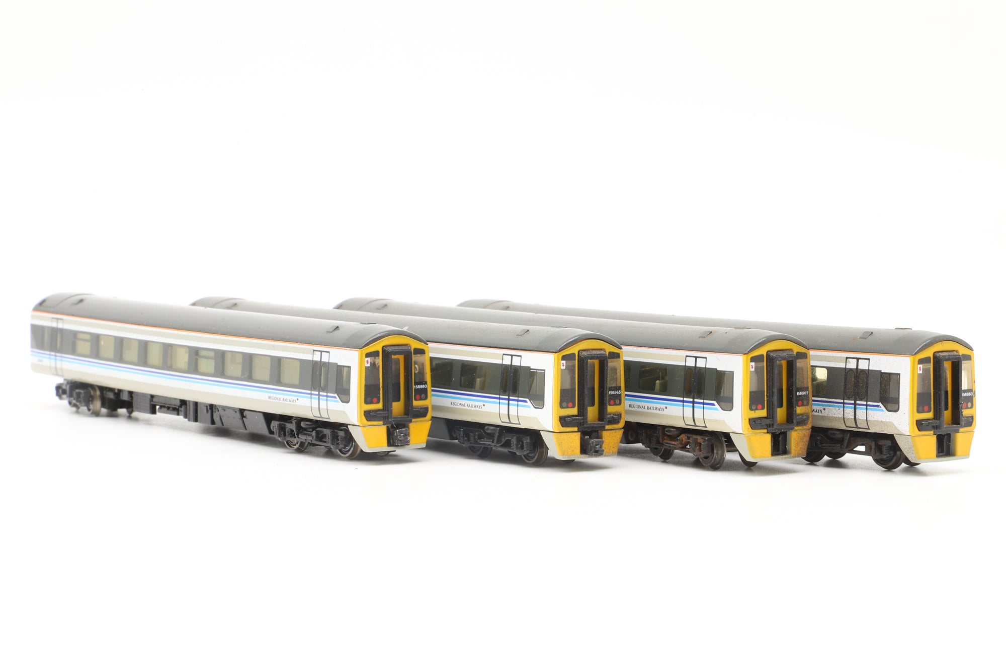 Graham Farish N 0887/8707 2x Class 158 2-Car DMU Sets in BR Regional Livery - Weathered