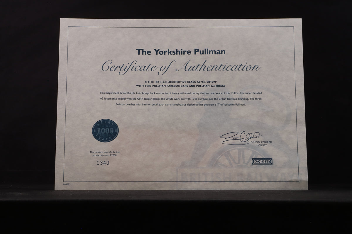 Hornby OO R2168 The Yorkshire Pullman Train Pack Ltd Ed 340/ 2000