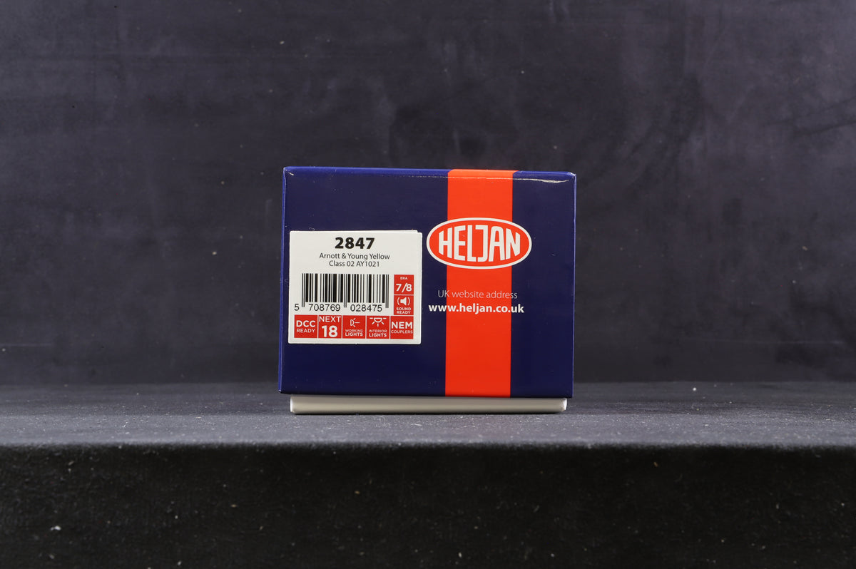 Heljan OO 2847 Class 02 Idustrial Yellow Wasp Stripes