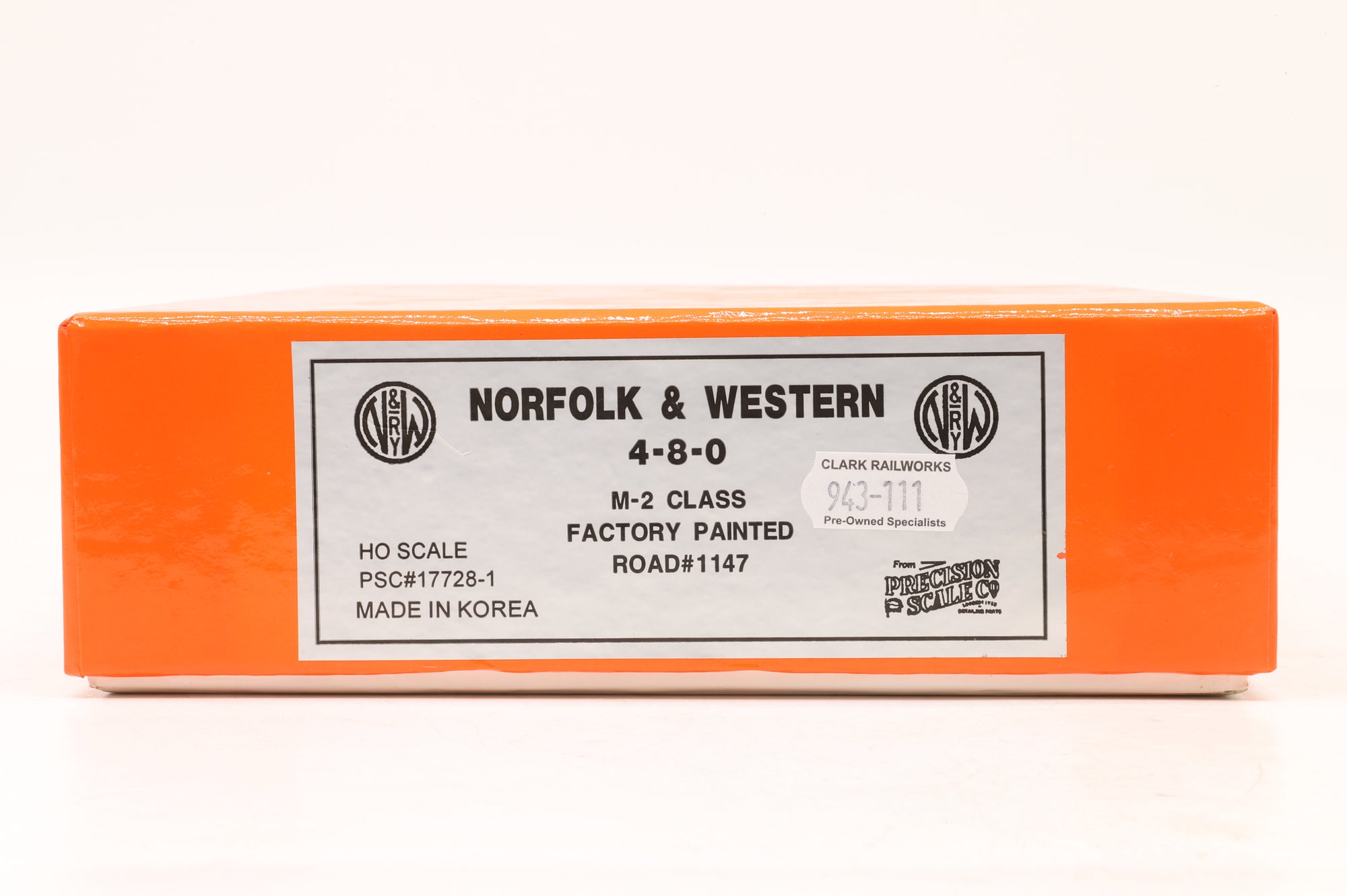 Precision Scale Models HO Brass 17728-1 Norfolk & Western 4-8-0 M-2 Class '1147' Factory Painted