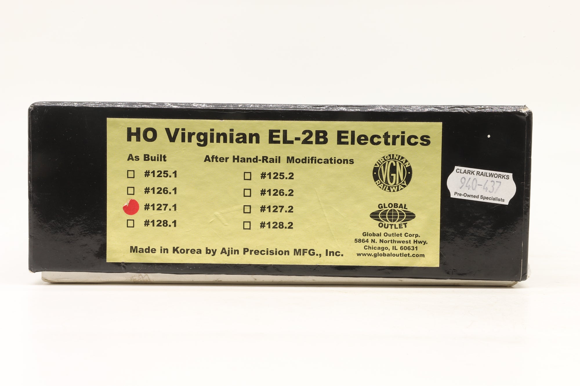 VGN HO Brass 127.1 Virginian EL-2B Electrics Factory Painted