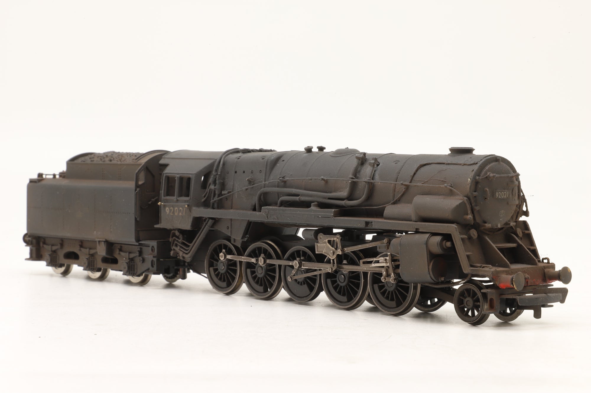 Hornby OO Rebuilt Crosti 9F '92021' BR Black L/C Weathered & Modified
