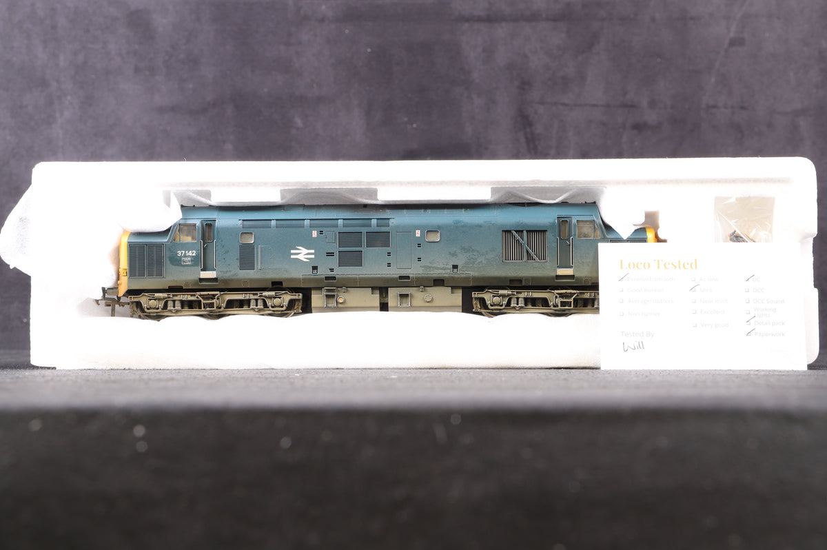 Bachmann OO 32-777Z Class 37/0 Diesel BR Blue Centre head code &#39;37142&#39; Weathered Excl. Kernow MRC