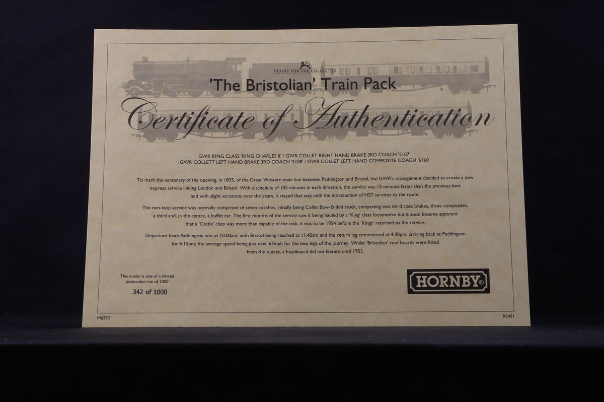 Hornby OO R3401 The Bristolian Train Pack Ltd Ed 342/ 1000