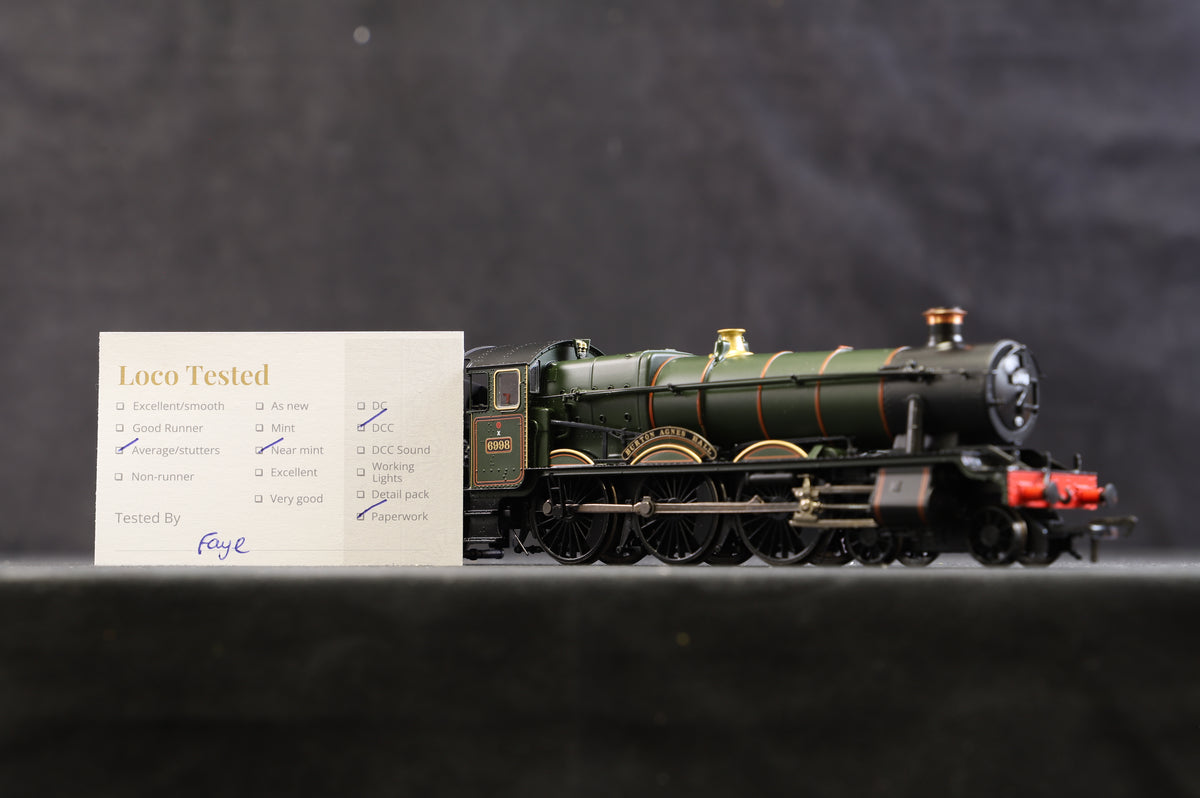 Bachmann OO 31-786 GWR 6959 Modified Hall &#39;6998&#39; &#39;Burton Agnes Hall&#39; BR Lined Green L/C, DCC