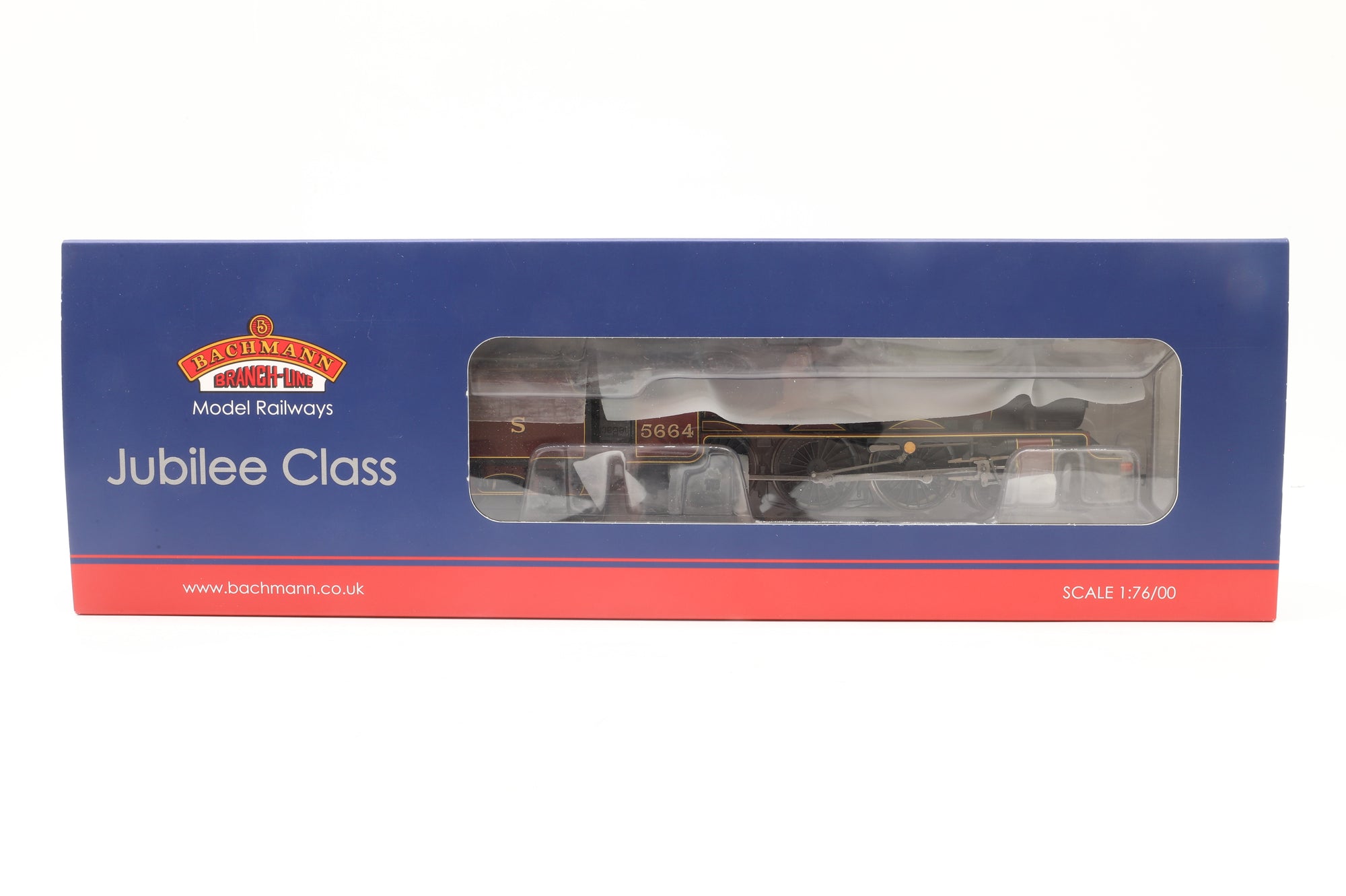 Bachmann OO 31-187 Jubilee Class 5664 'Nelson' in LMS Crimson w/ Stanier Tender