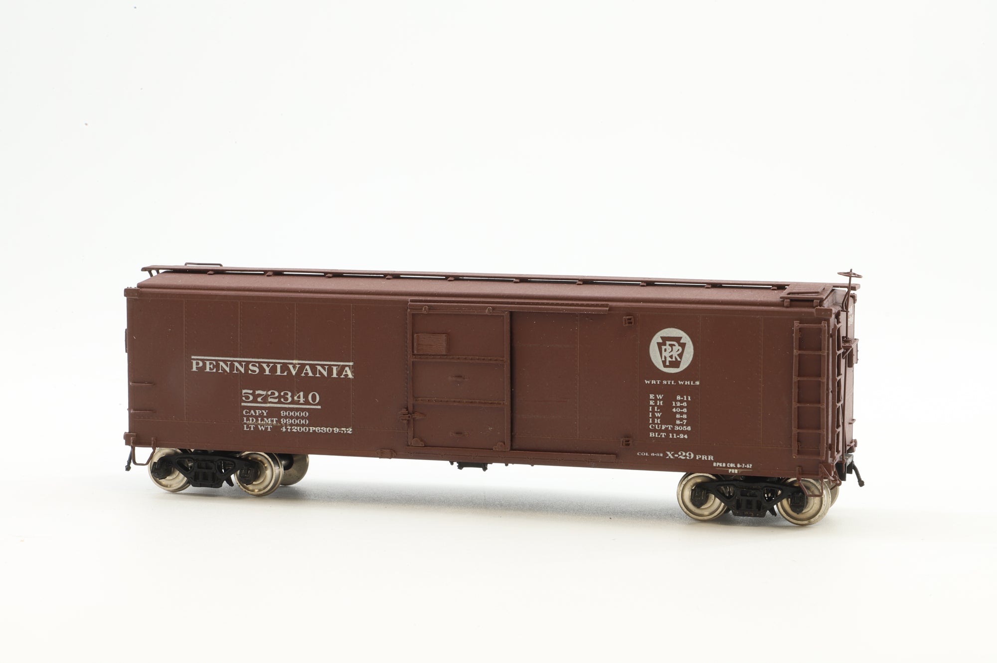 Overland Models HO Brass OMI-3013 Box Car PRR Class X29 w/ Corrugated Door & Plain Ends '572340'