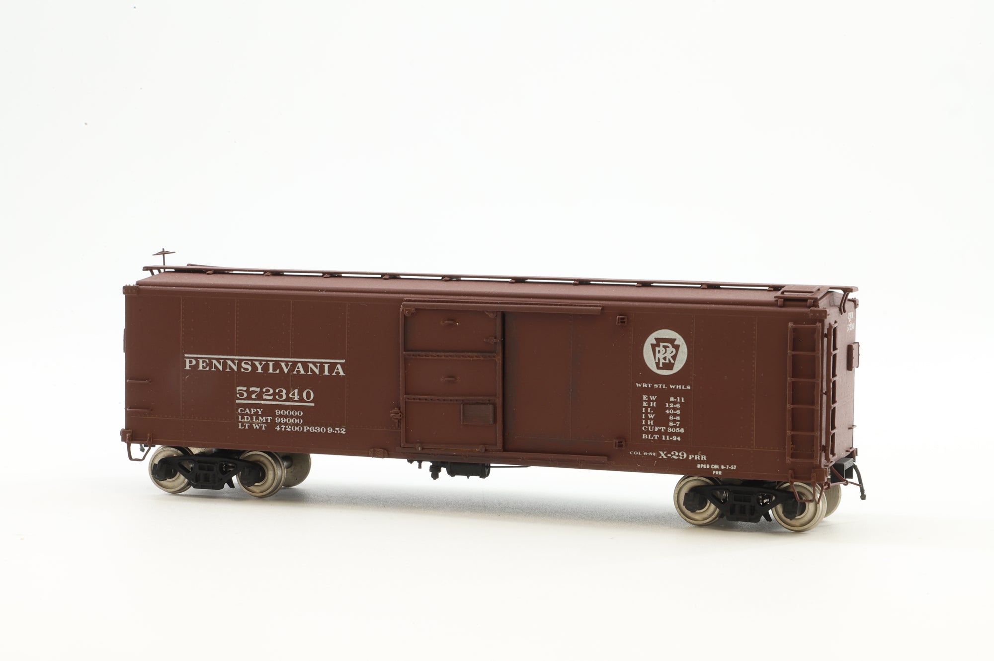 Overland Models HO Brass OMI-3013 Box Car PRR Class X29 w/ Corrugated Door & Plain Ends '572340'