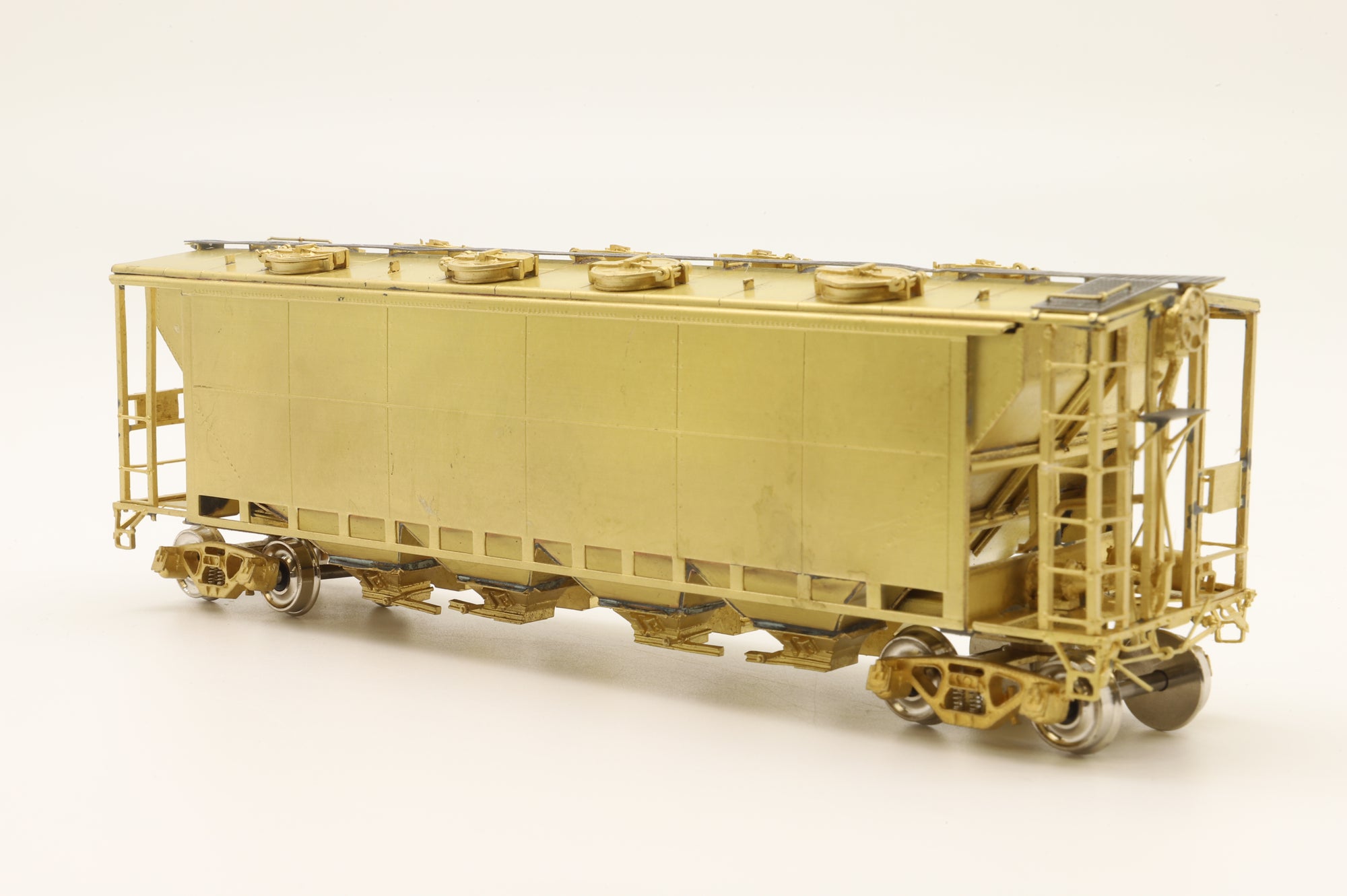 Overland Models HO Brass 3218 PGE 'Slab Side' Covered Hopper Unpainted