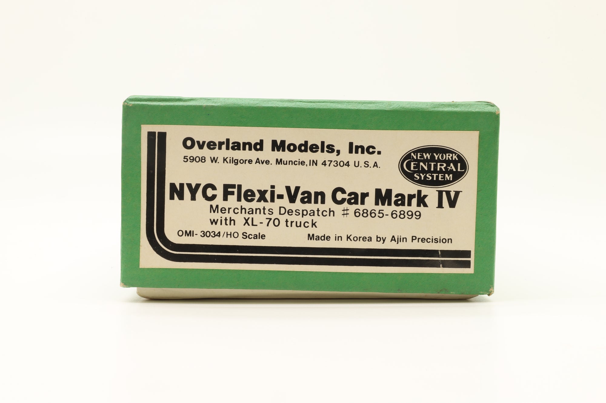 Overland Models/Ajin HO OMI-3034 NYC Flexi-Van Car Mark IV Merchants Despatch #6865-6899 w/XL-70 Truck, Unpainted Brass