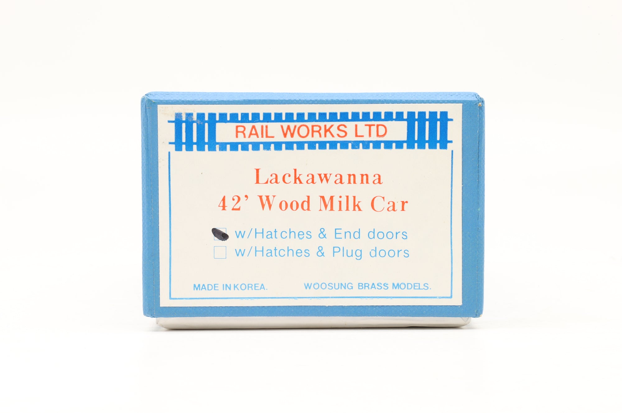 Rail Works Ltd HO Brass Lackawanna 42' Wood Milk Car w/ Hatches & End Doors – Unpainted