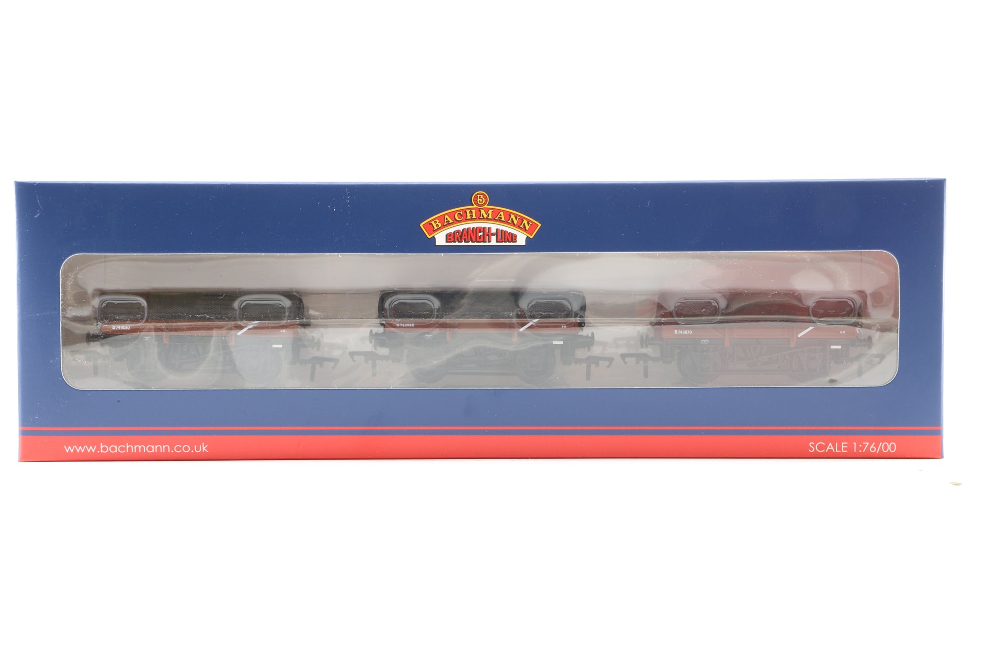 Bachmann OO 33-091 Pack Of 3 5 Plank China Clay Wagons BR Bauxite With Tarpaulin Covers