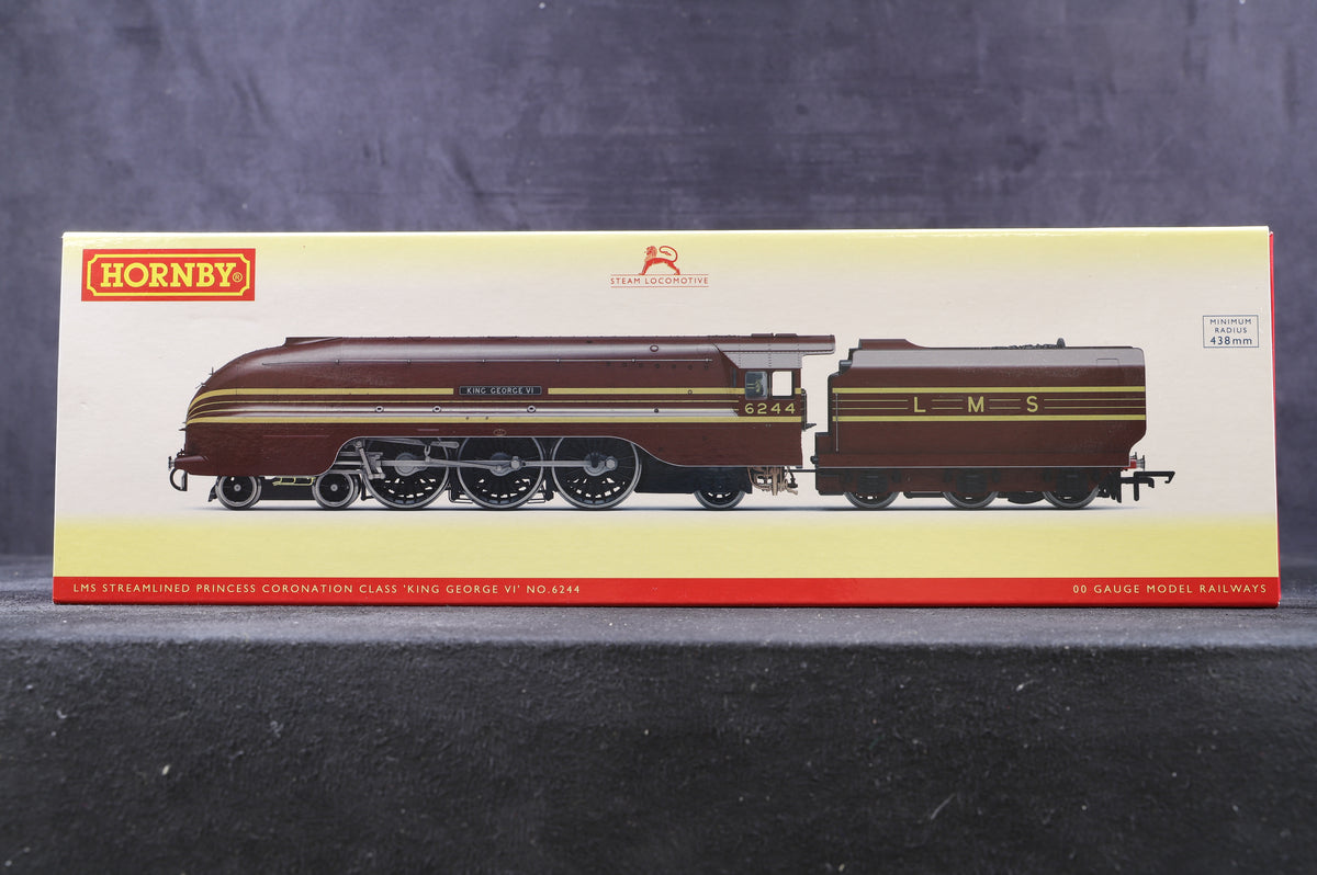 Hornby OO R3639 LMS Streamlined Princess Coronation Class &#39;6244&#39; &#39;King George VI&#39; LMS Maroon