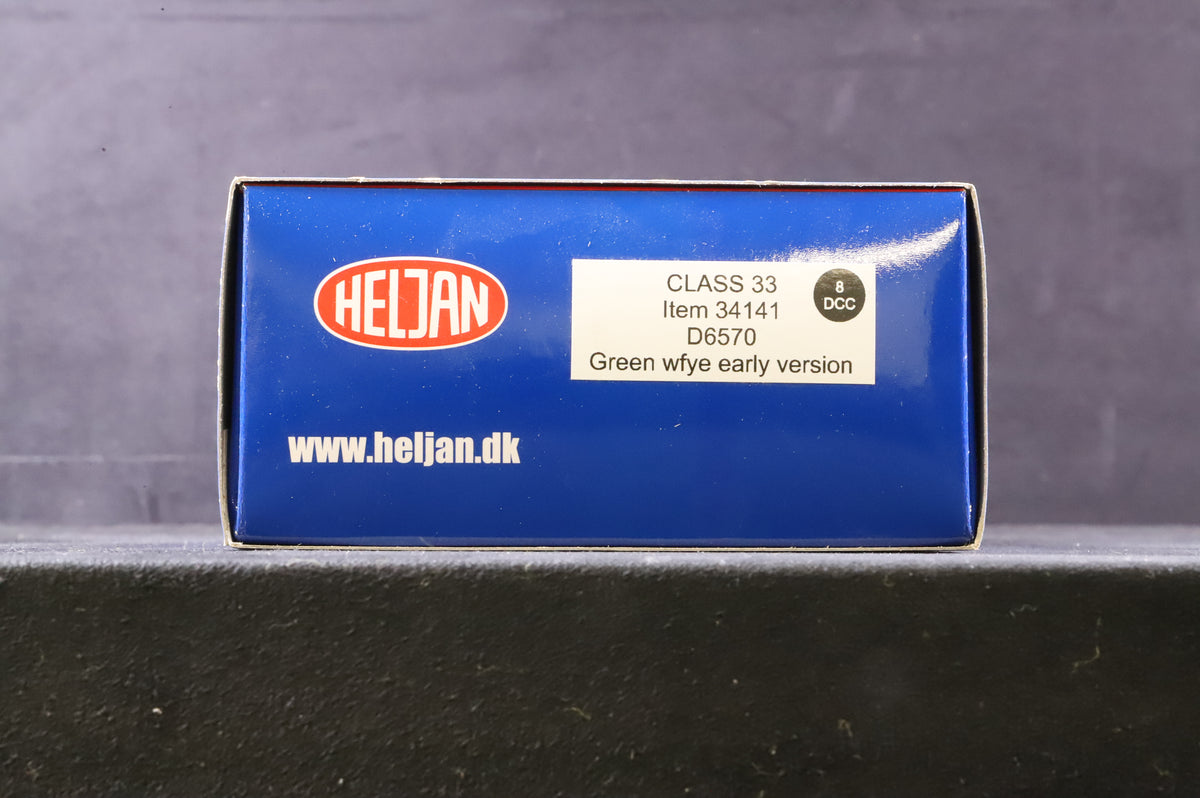 Heljan OO 3414 Class 33/0 Diesel &#39;D6570&#39; BR Green Full Yellow Ends