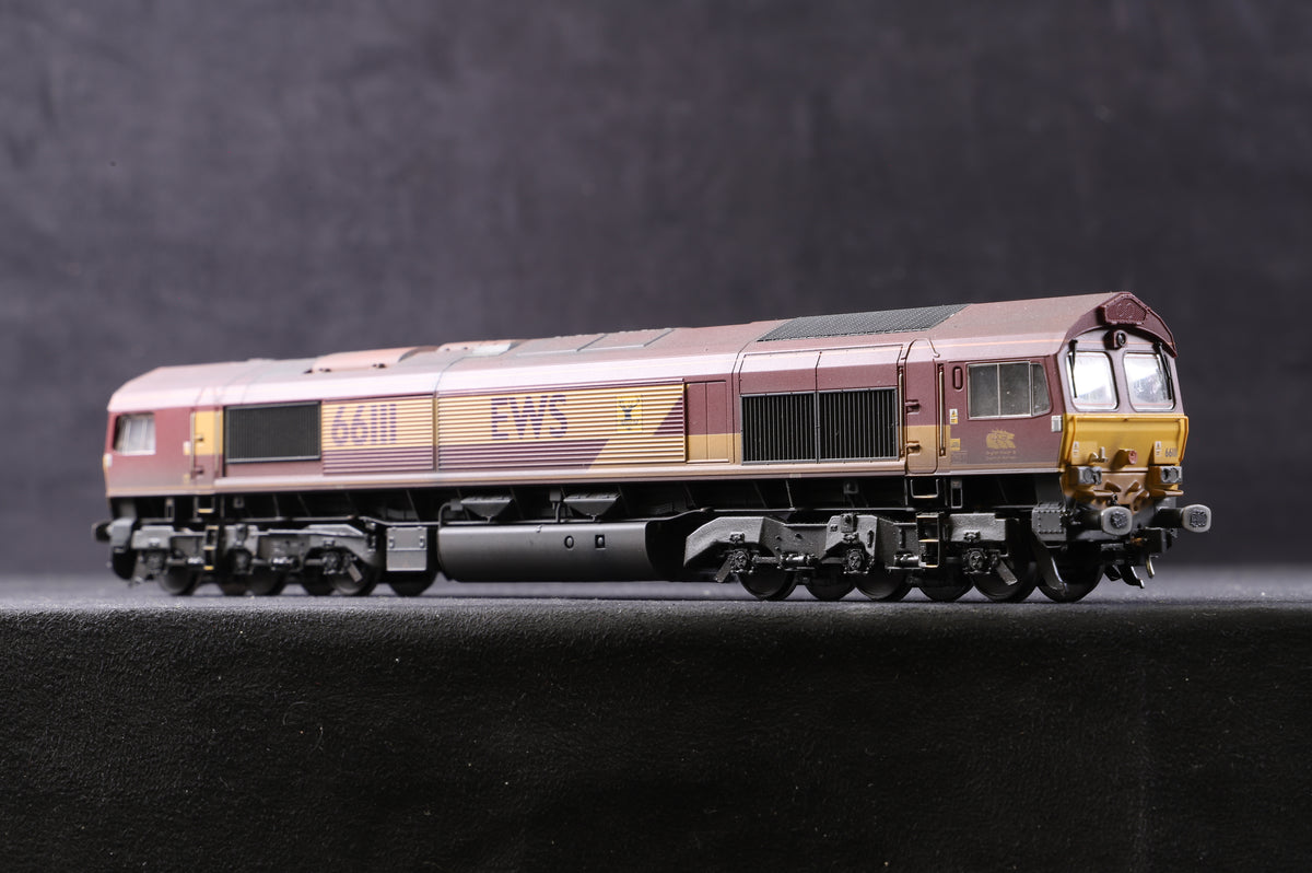 Bachmann OO 32-725U Cl.66 Diesel &#39;66111&#39; EWS, Olivia&#39;s Trains Excl., Weathered &amp; DCC Sound