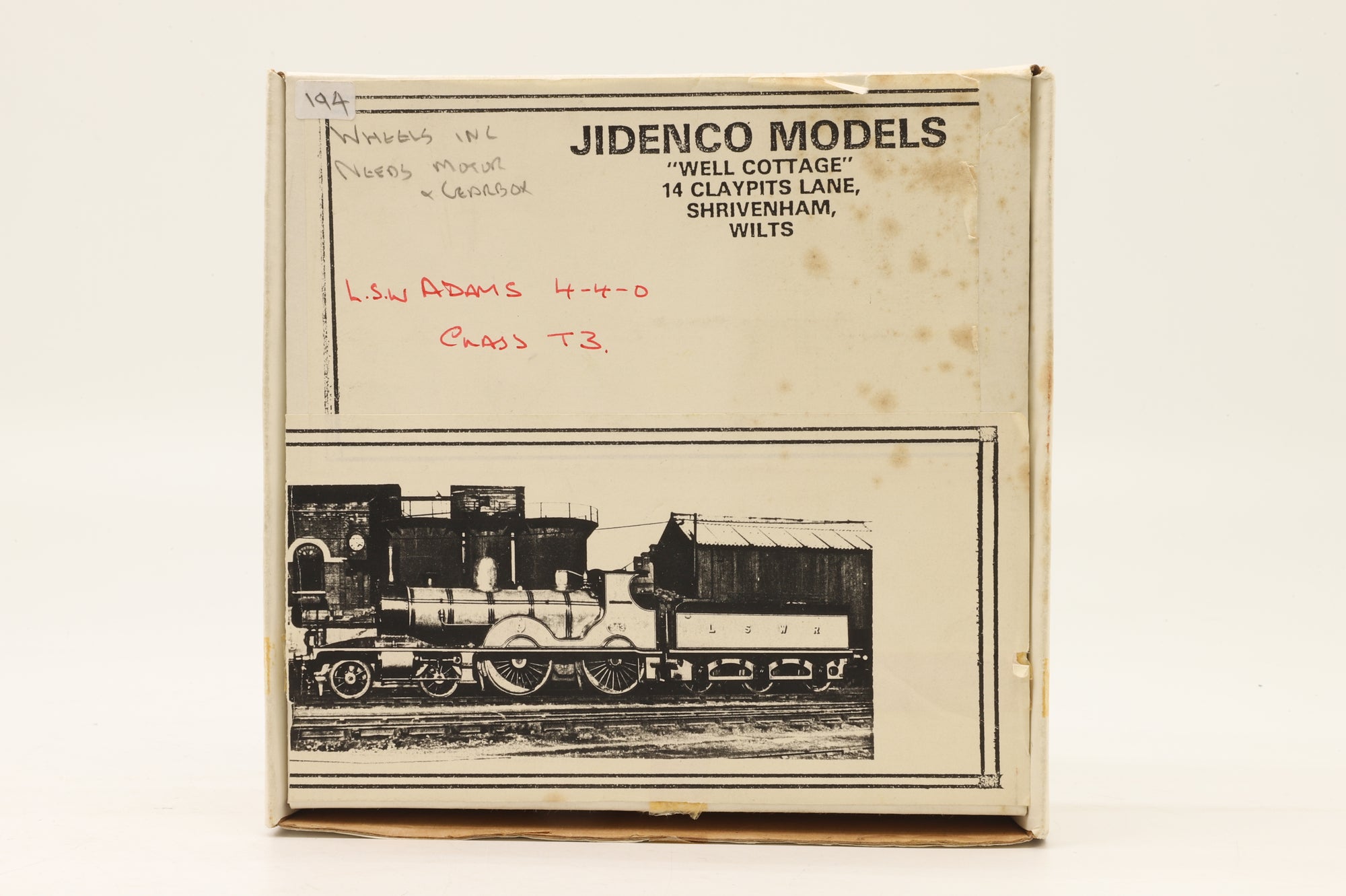 Jidenco Models OO LSW Adams 4-4-0 Class T3 Kit Unbuilt