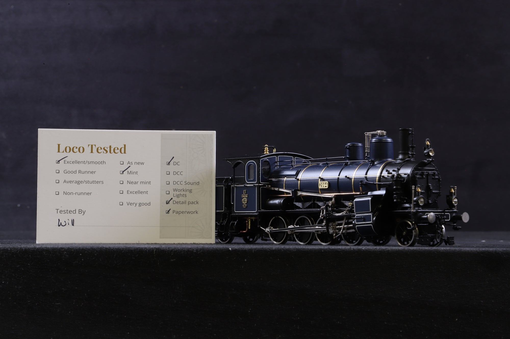 Micro-Metakit HO Brass 05100H Class E-I Heavy Freight Loco 2064, Dark Blue/Grey & Black Livery, Ltd Ed. 026/050