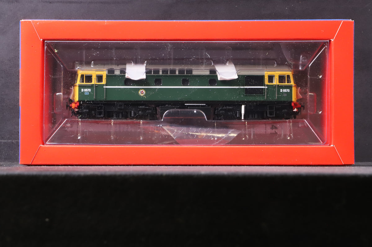 Heljan OO 3414 Class 33/0 Diesel &#39;D6570&#39; BR Green Full Yellow Ends