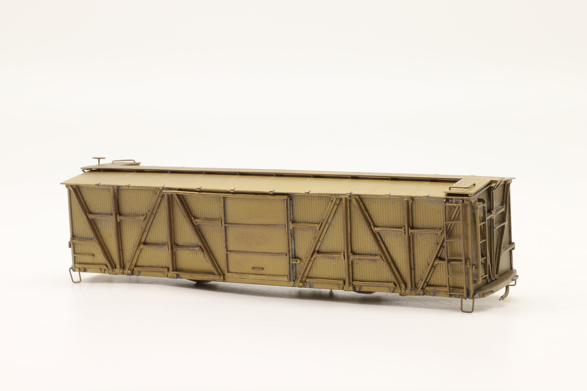 NJ Custom Brass HO RS-607 X-23 Wood Box Car Unpainted – No Bogies