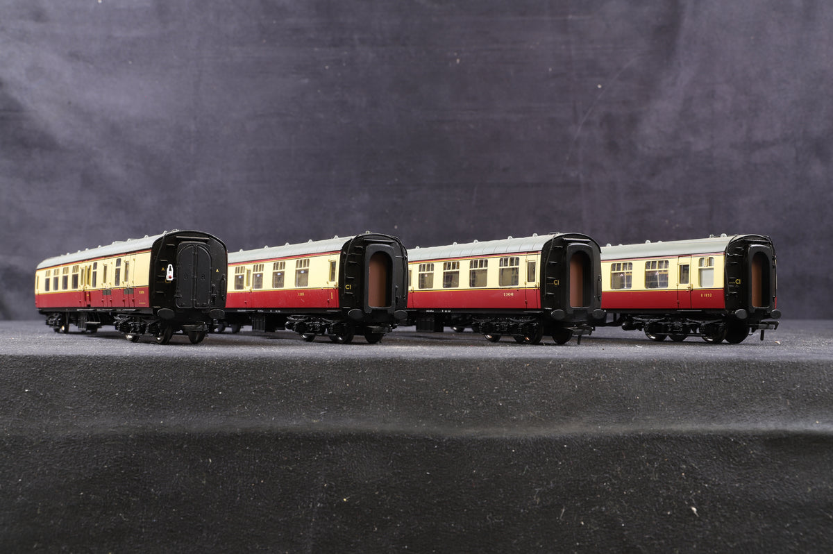 Bachmann OO Rake Of 4 Mk1 BR Crimson &amp; Cream Coaches