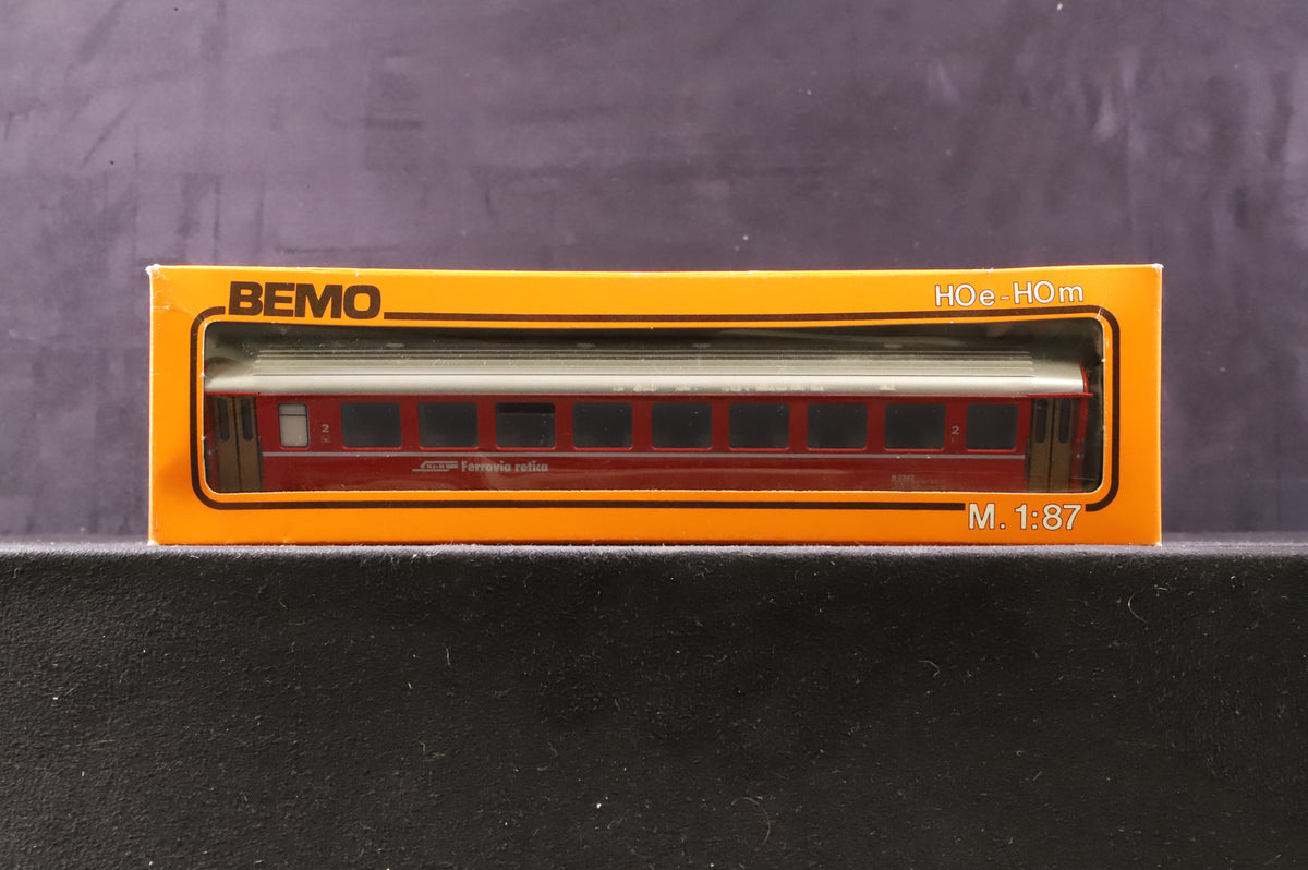 Bemo HOe/ HOm Rake Of 4 RhB Red &amp; Green Coaches Inc. 3250104, 3284126, 2280109 &amp; 3250122