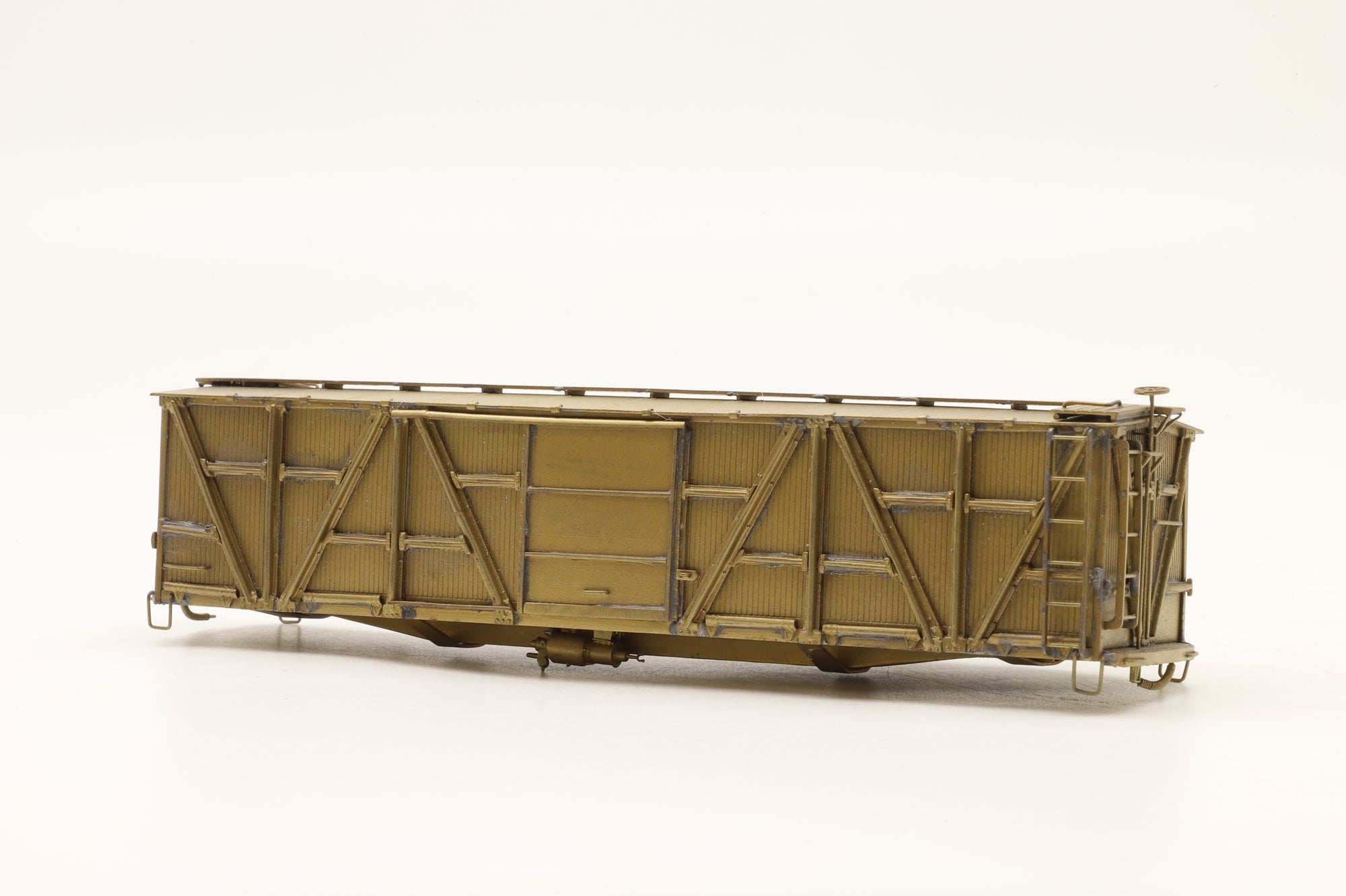 NJ Custom Brass HO RS-607 X-23 Wood Box Car Unpainted – No Bogies