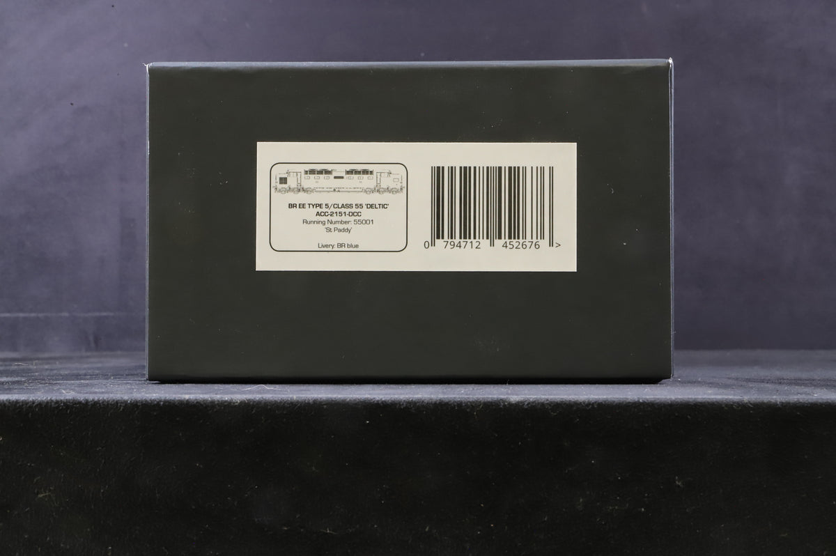 Accurascale OO ACC-2151-DCC Class 55 Deltic 55001 &#39;St. Paddy&#39; in BR Blue - DCC Sound