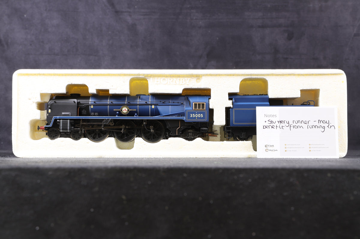 Hornby OO R2171 Merchant Navy Class &#39;35005&#39; &#39;Canadian Pacific&#39; BR Lined Blue E/C