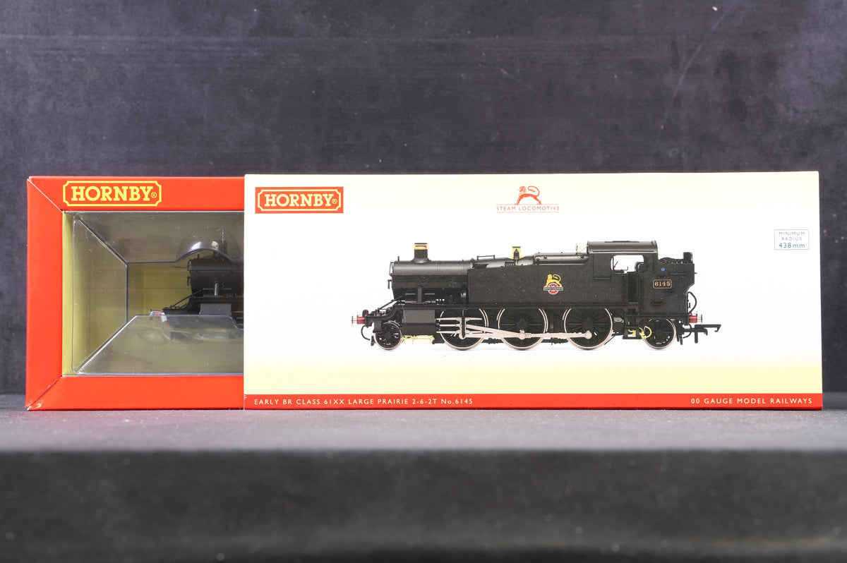 Hornby OO R3723X Class 61 &#39;6145&#39; Large Prairie BR Black E/C, DCC Fitted