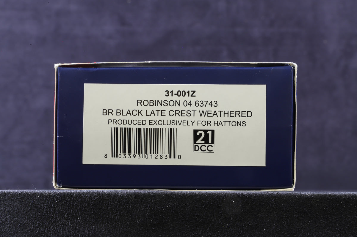 Bachmann OO 31-001Z Robinson 04 63743 in BR Black with Late Crests - Weathered