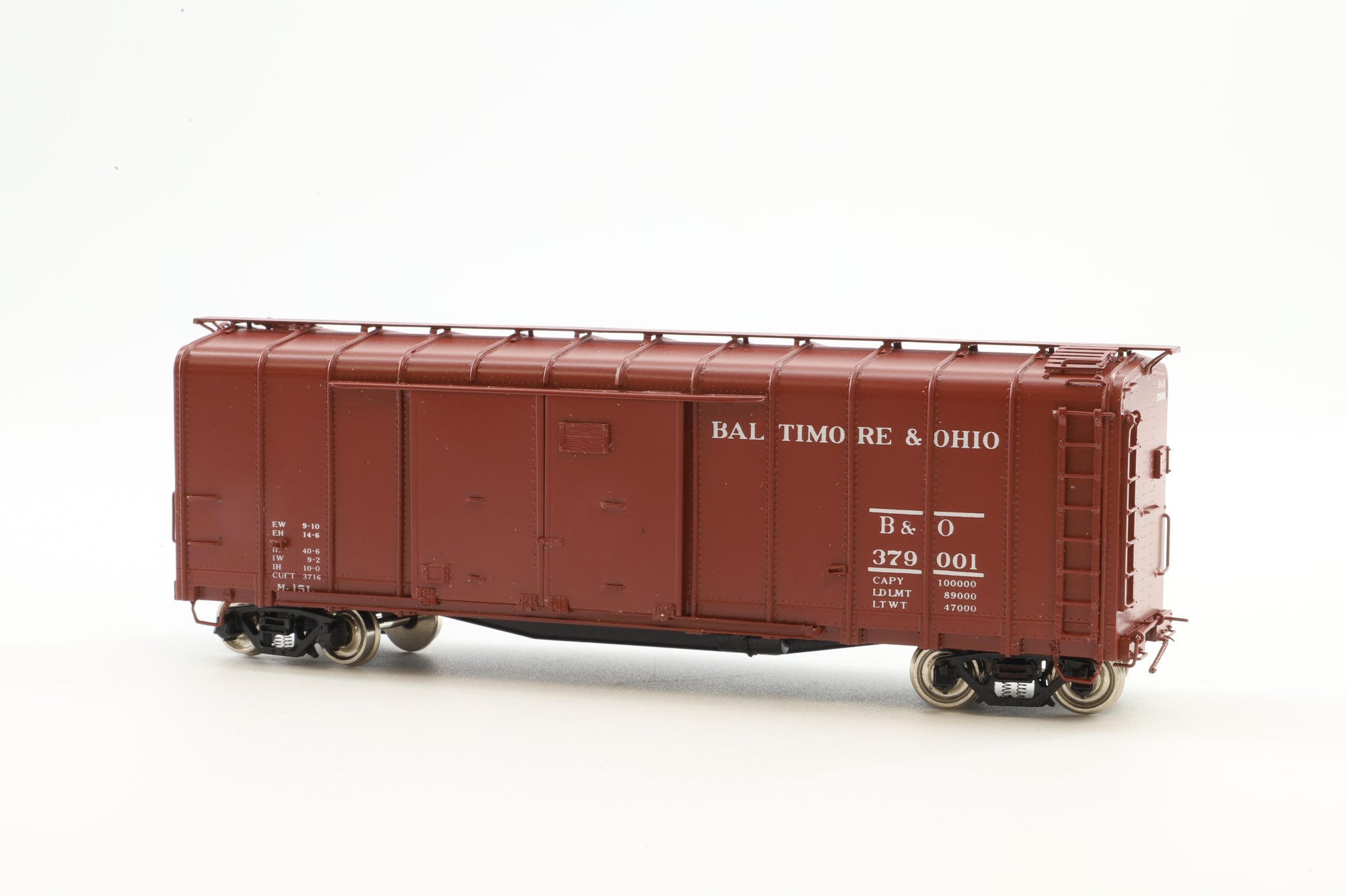 Precision Scale HO Brass 15736-1 Box Car Auto B&O Class M15L Round Roof '379001'