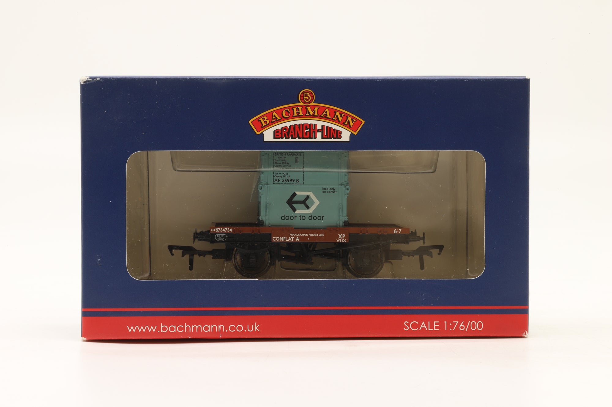 Bachmann OO 37-951B/978 Rake of 4 BR Conflats w/ BD/AF Containers