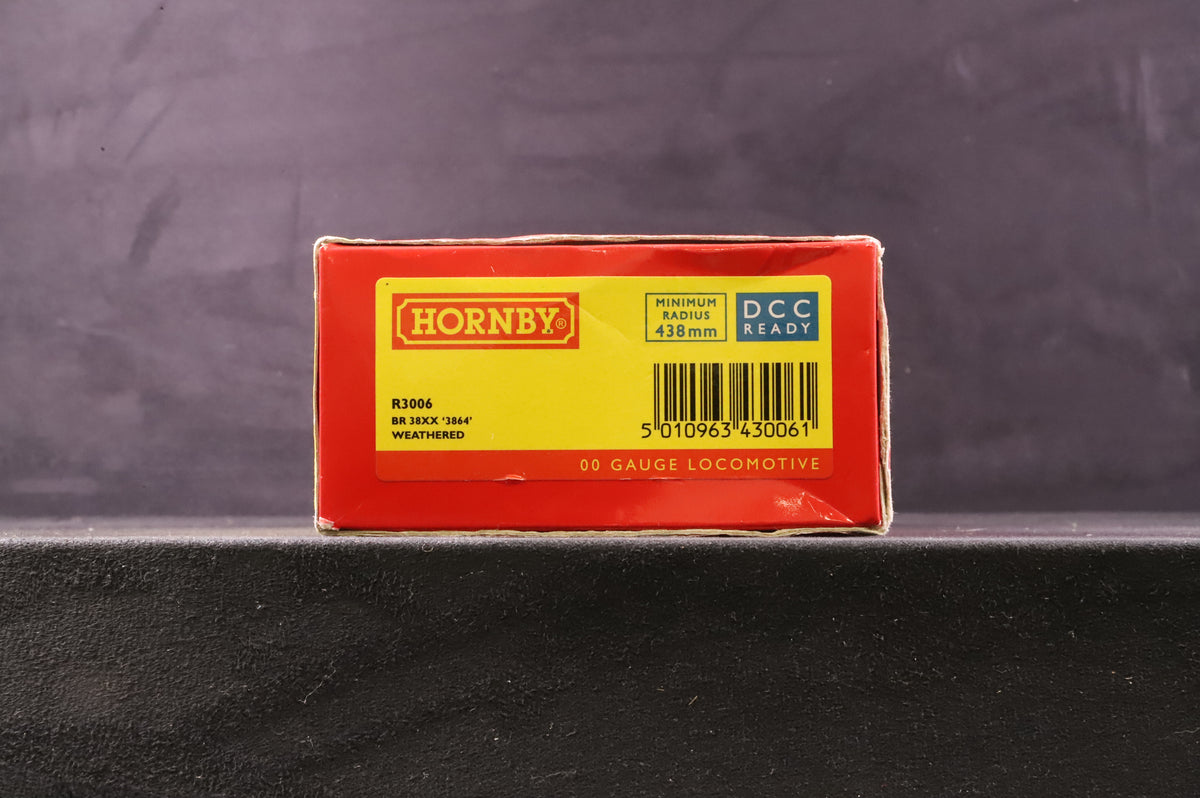 Hornby OO R3006 38xx &#39;3864&#39; 2-8-0 BR Black E/C Weathered