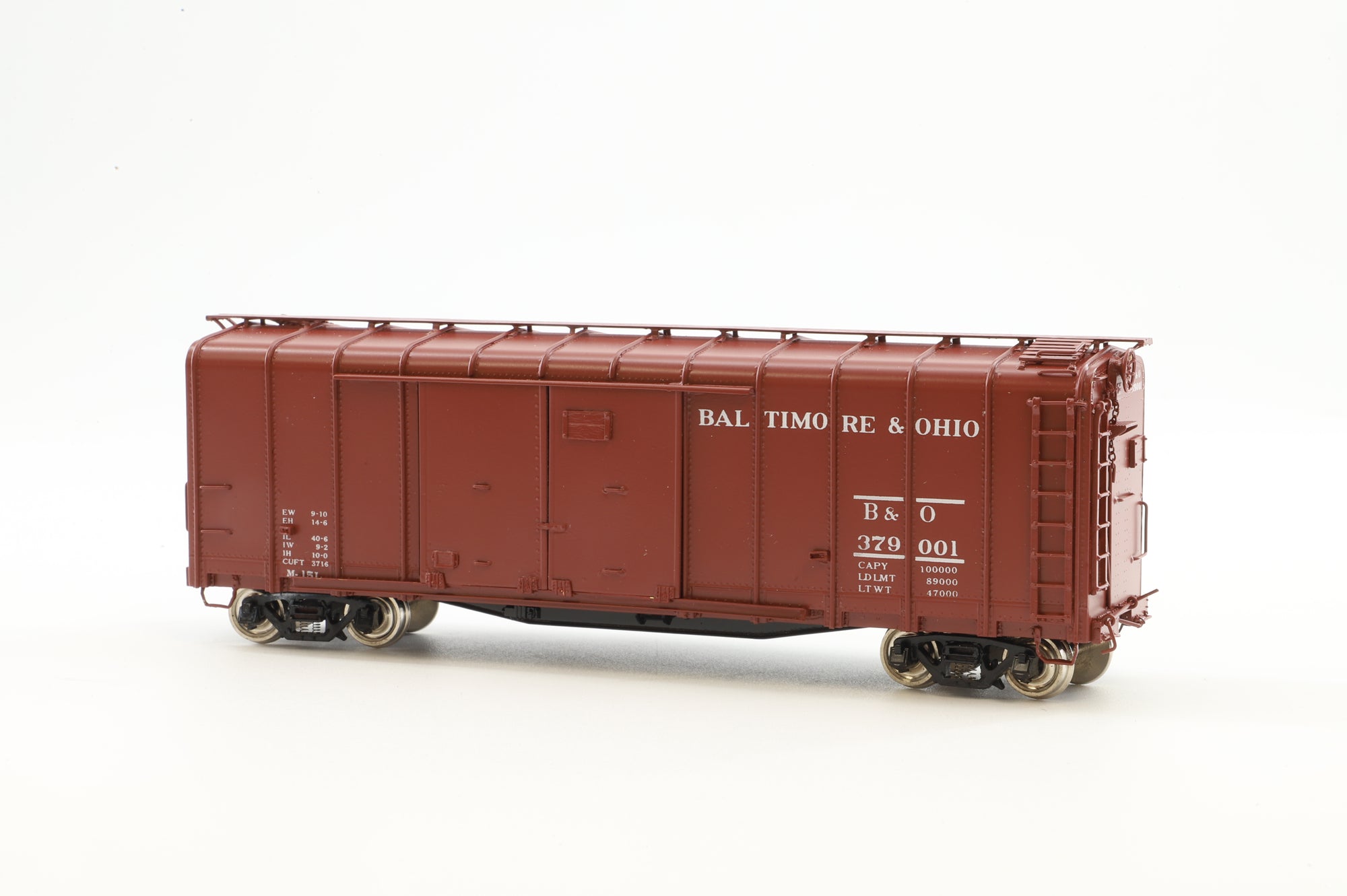 Precision Scale HO Brass 15736-1 Box Car Auto B&O Class M15L Round Roof '379001'