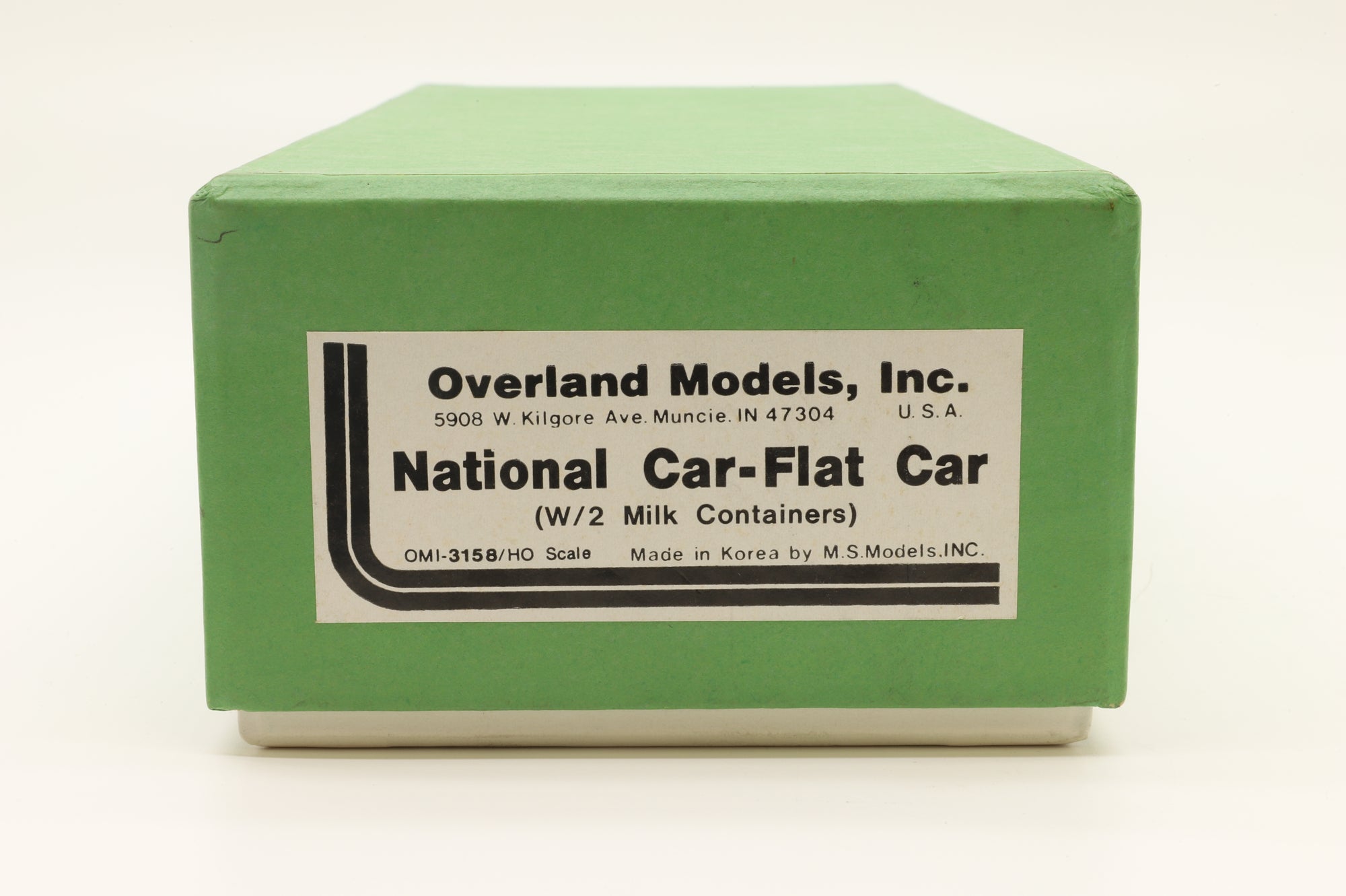 Overland Models HO Brass 3158 National Car-Flat Car w/ 2 Milk Containers Unpainted