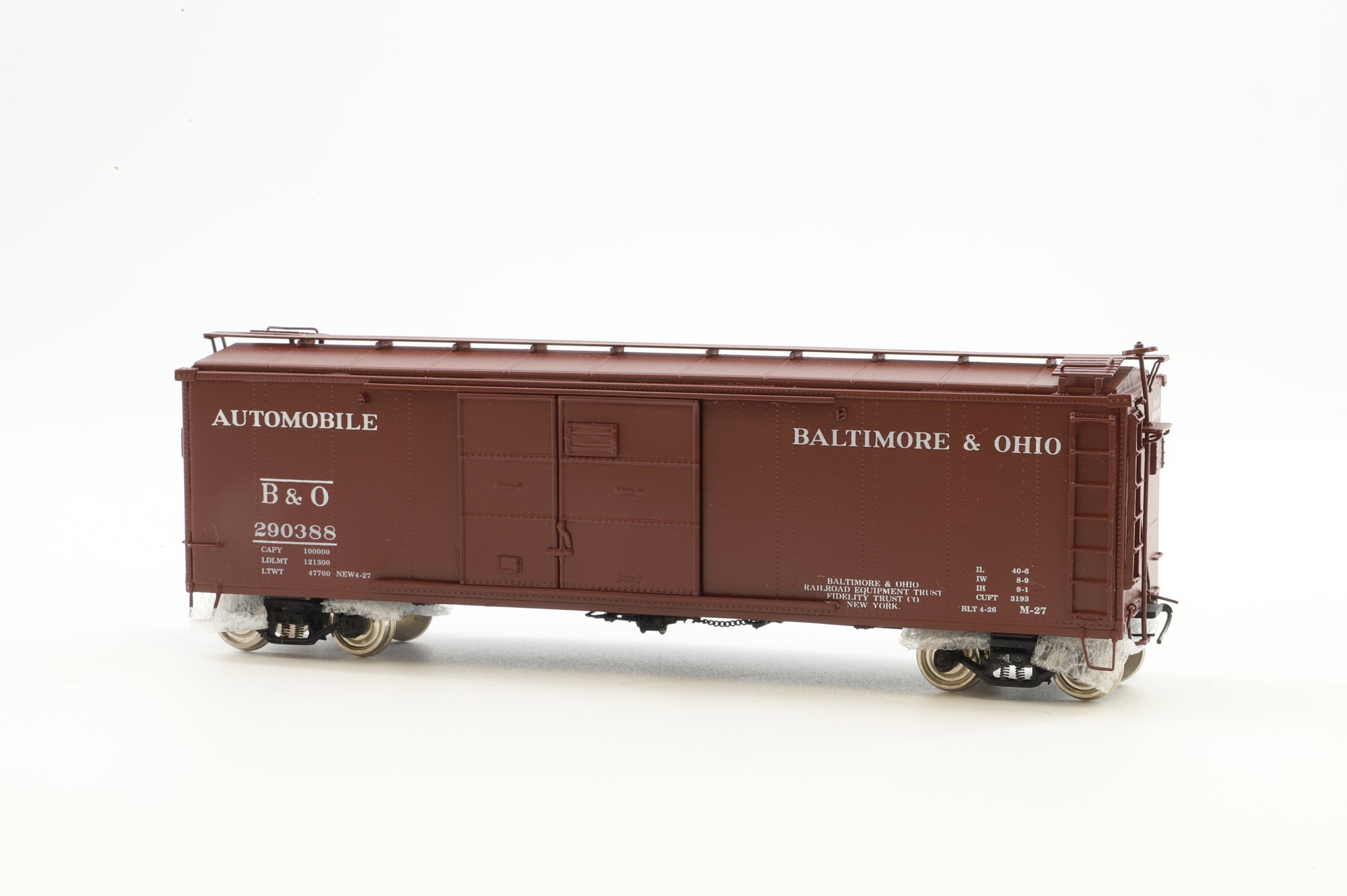 Precision Scale HO Brass 15736-1 Box car Auto B&O Class M15L Round Roof '379001'