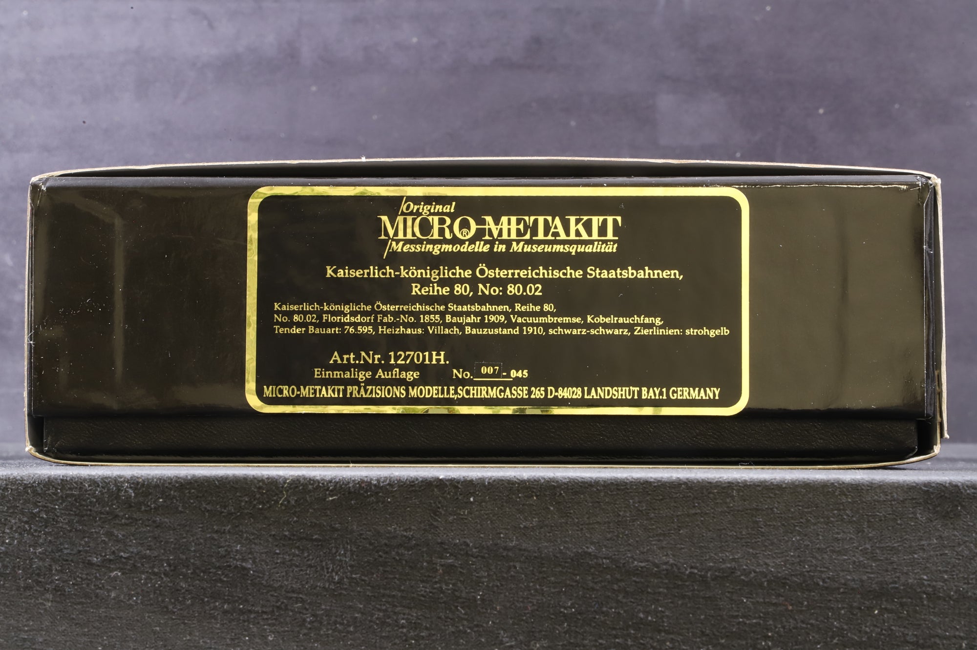Micro - Metakit HO Brass 12701H Austrian KkStB Class 80 Black Livery